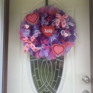 Valentines Day Mesh Wreath
